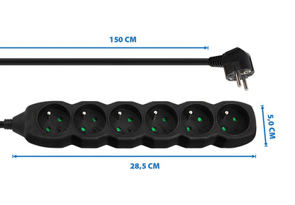 ESPERANZA LISTWA ZASILAJĄCA 6 GN. 1.5M CZARNA