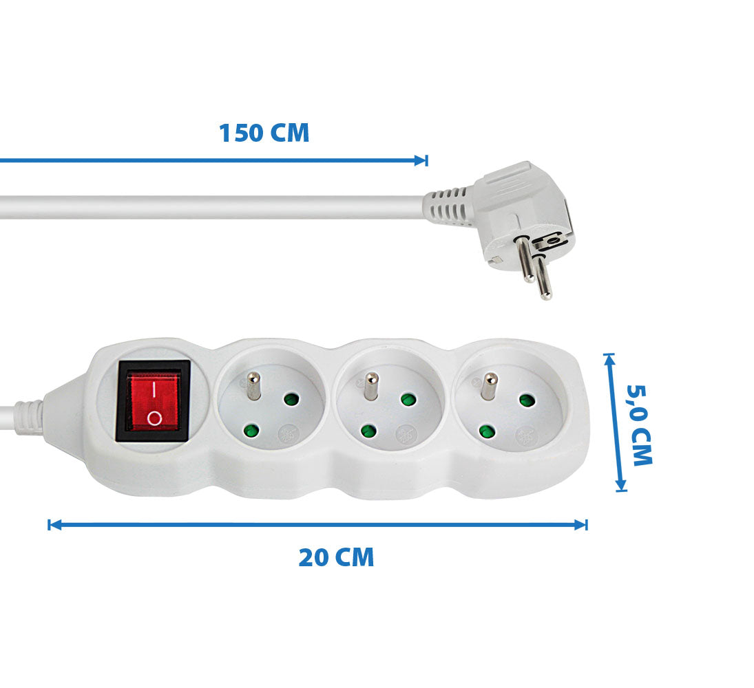 ESPERANZA LISTWA ZASILAJĄCA 3 GN. WŁ. 1.5M BIAŁA