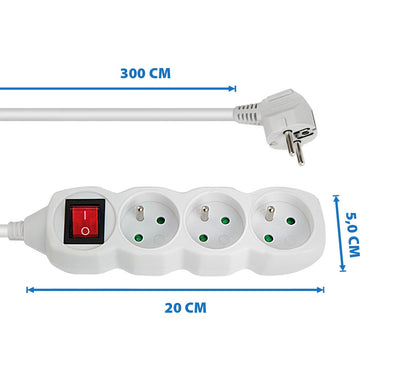 ESPERANZA LISTWA ZASILAJĄCA 3 GN. WŁ. 3M BIAŁA