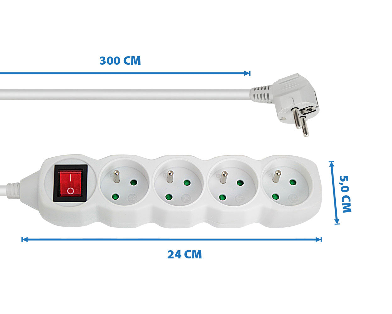 ESPERANZA LISTWA ZASILAJĄCA 4 GN. WŁ. 3M BIAŁA