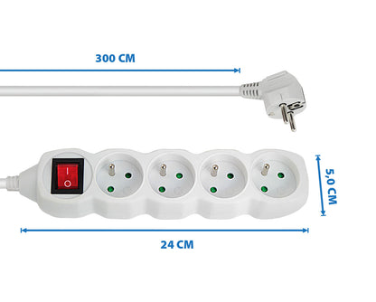 ESPERANZA LISTWA ZASILAJĄCA 4 GN. WŁ. 3M BIAŁA