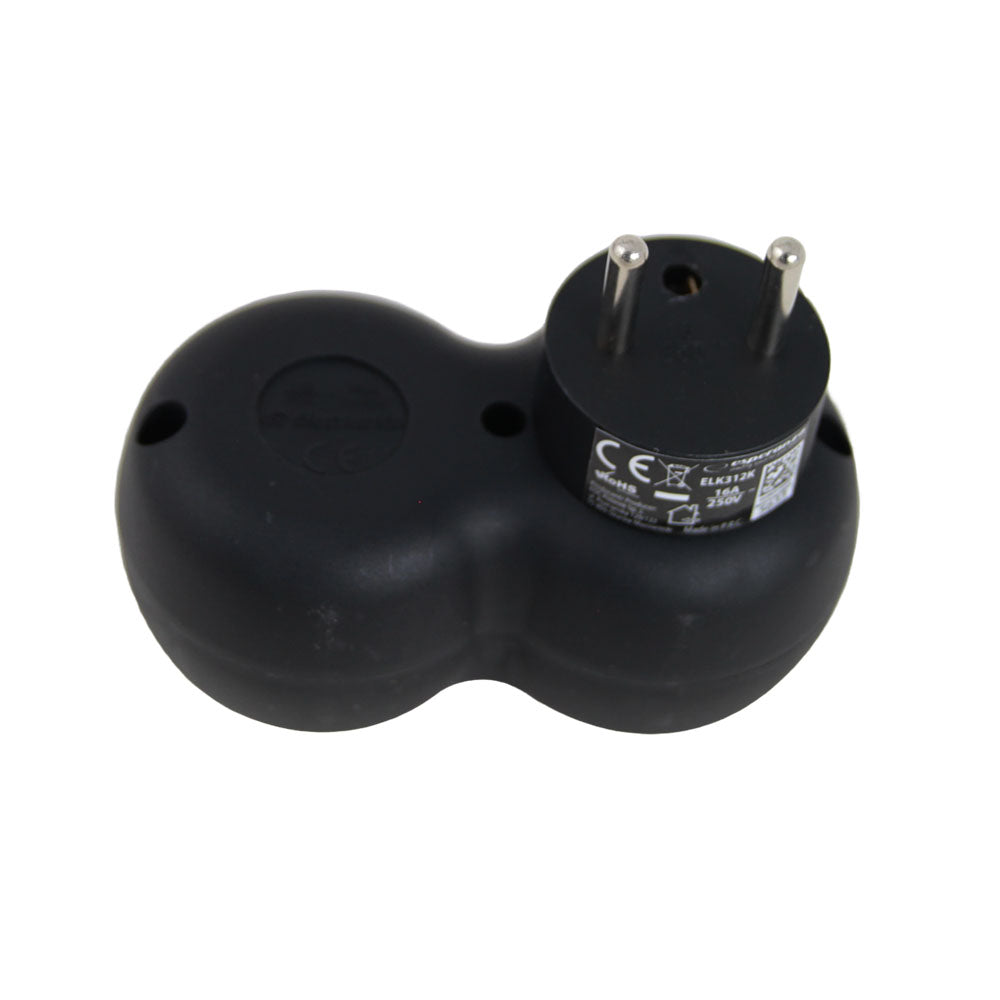 ESPERANZA ROZGAŁĘŹNIK ELEKTRYCZNY 2 GN. CZARNY