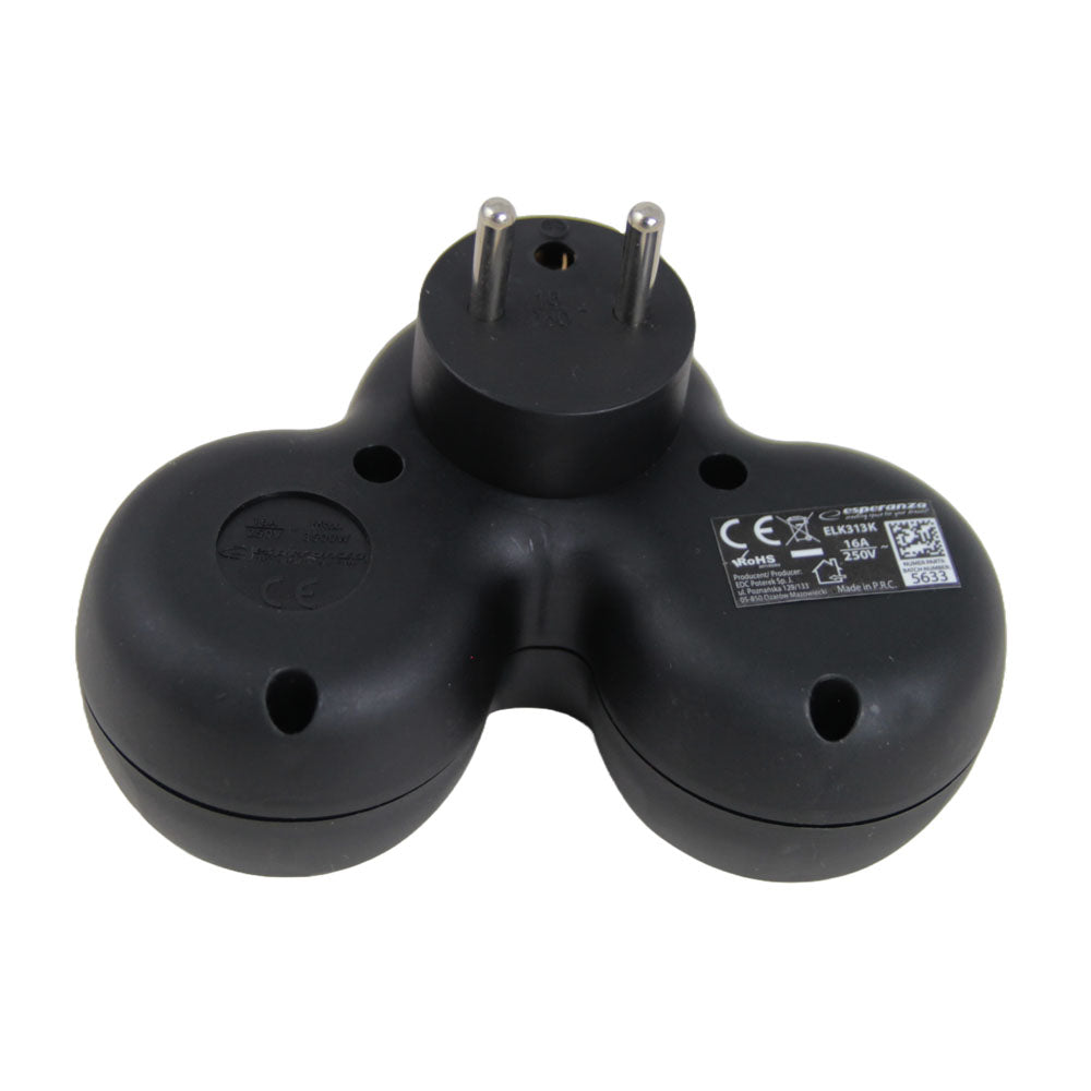 ESPERANZA ROZGAŁĘŹNIK ELEKTRYCZNY 3 GN. CZARNY