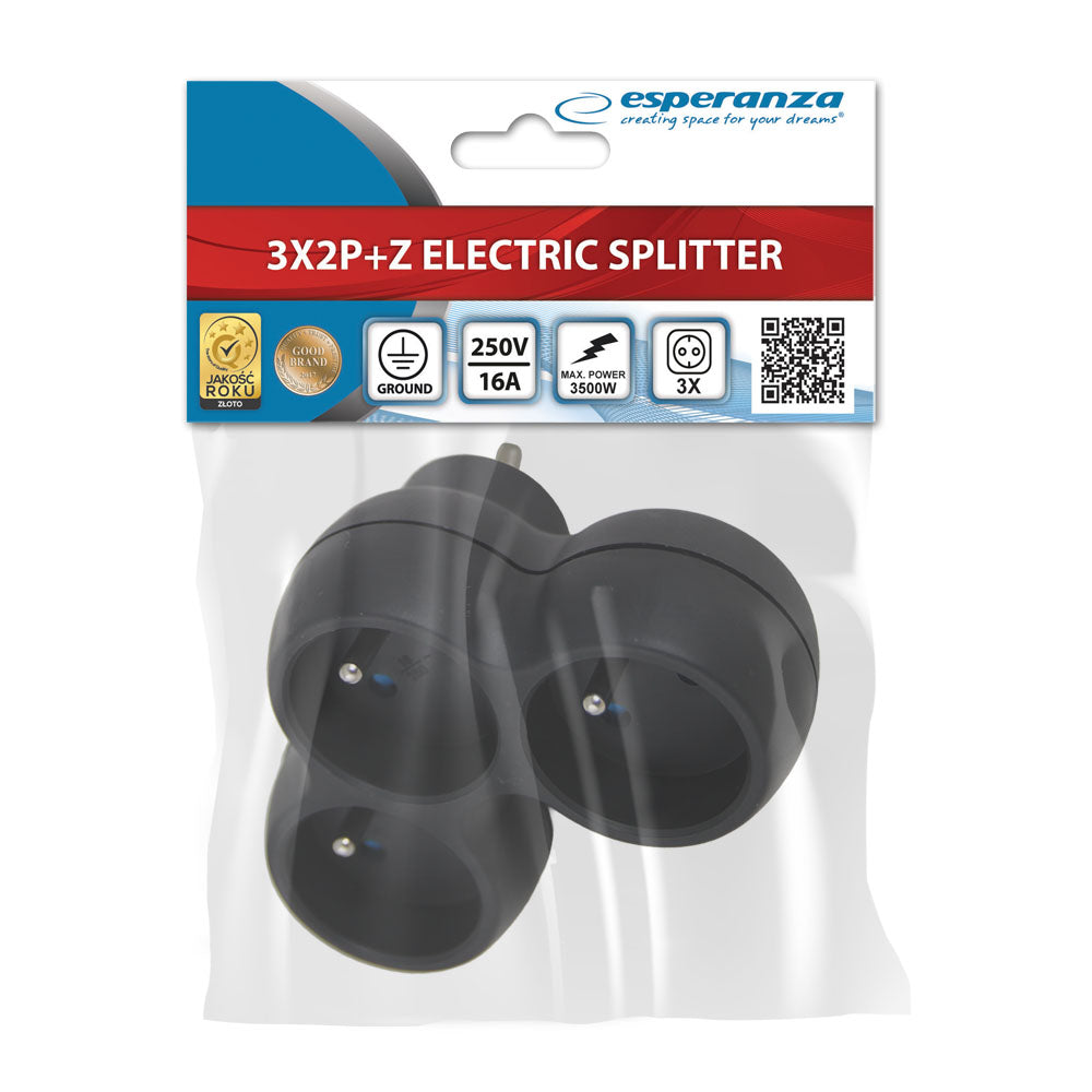 ESPERANZA ROZGAŁĘŹNIK ELEKTRYCZNY 3 GN. CZARNY