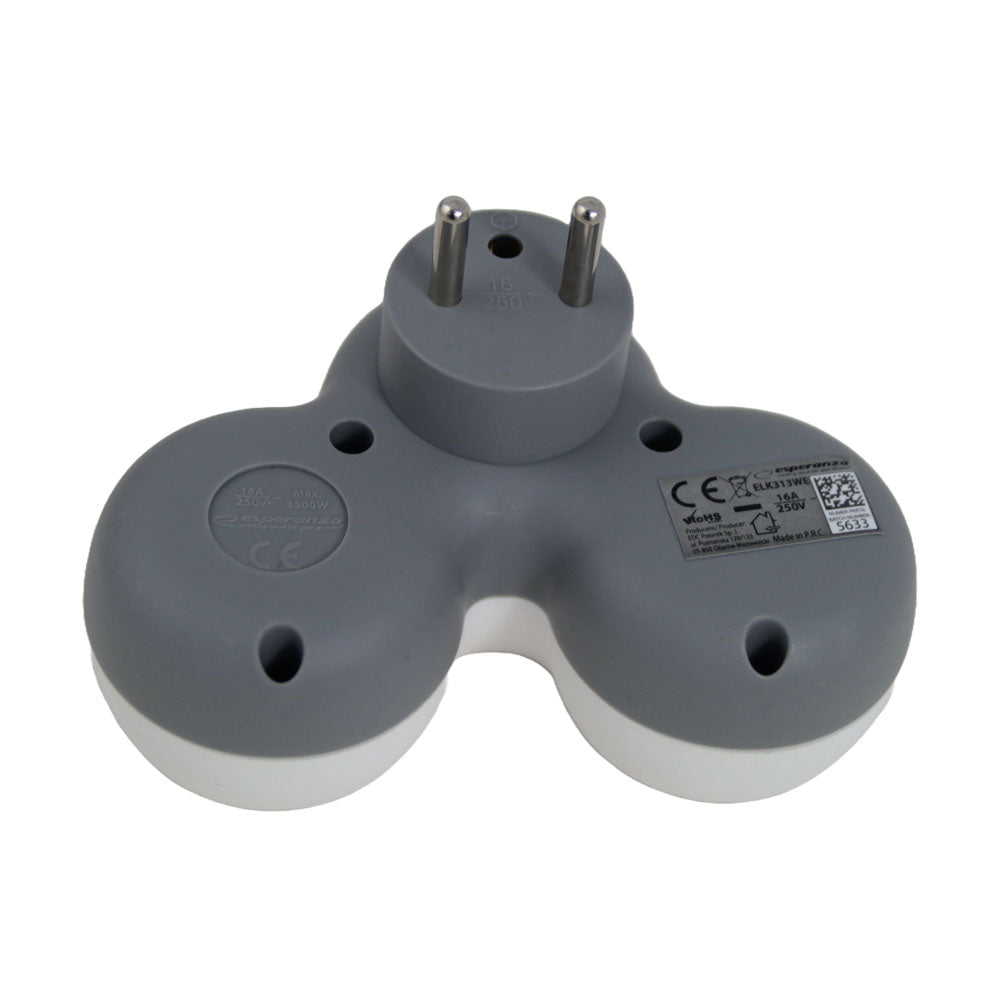 ESPERANZA ROZGAŁĘŹNIK ELEKTRYCZNY 3 GN. BIAŁO-SZARY