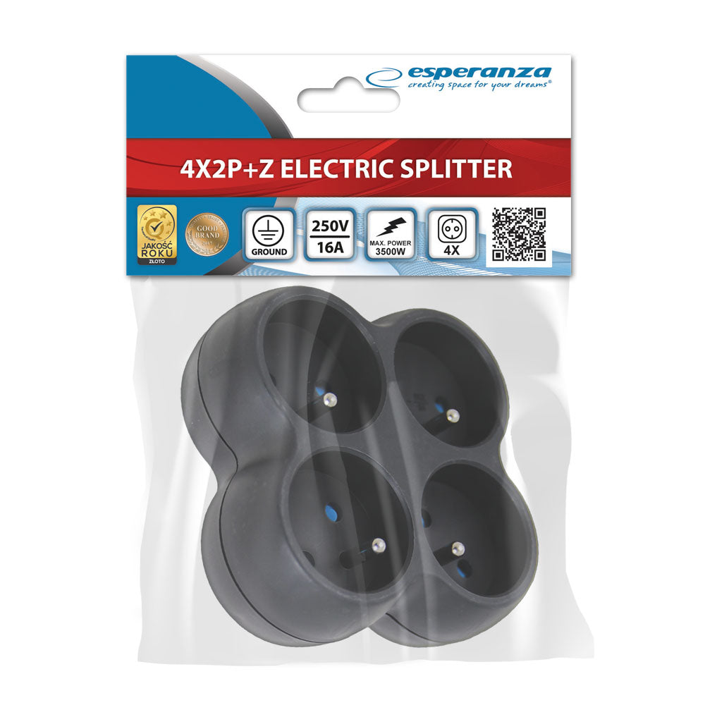 ESPERANZA ROZGAŁĘŹNIK ELEKTRYCZNY 4 GN. CZARNY