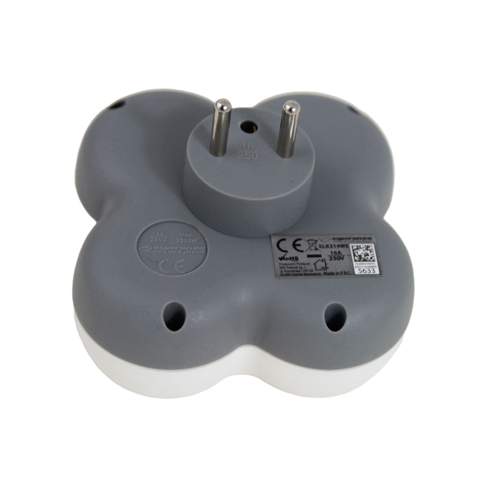 ESPERANZA ROZGAŁĘŹNIK ELEKTRYCZNY 4 GN. BIAŁO-SZARY