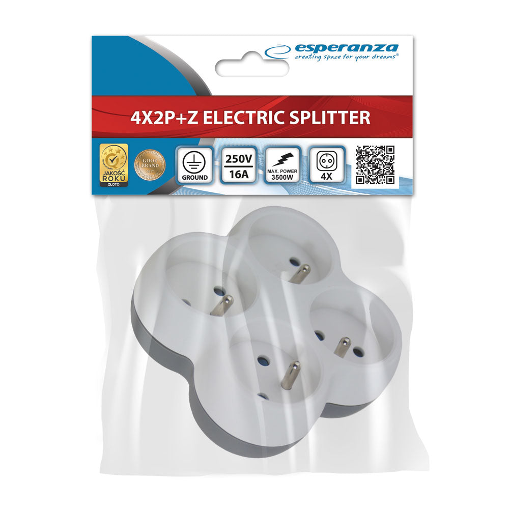 ESPERANZA ROZGAŁĘŹNIK ELEKTRYCZNY 4 GN. BIAŁO-SZARY