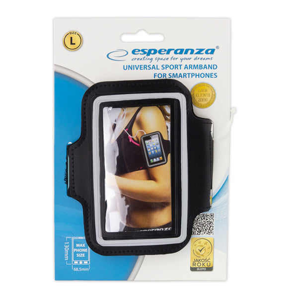 ESPERANZA SPORTOWE ETUI NA RAMIĘ DO SMARTFONÓW L CZARNE