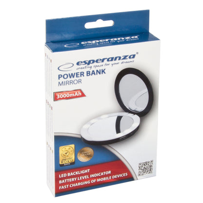 ESPERANZA POWER BANK 3000MAH Z LUSTERKIEM CZARNY