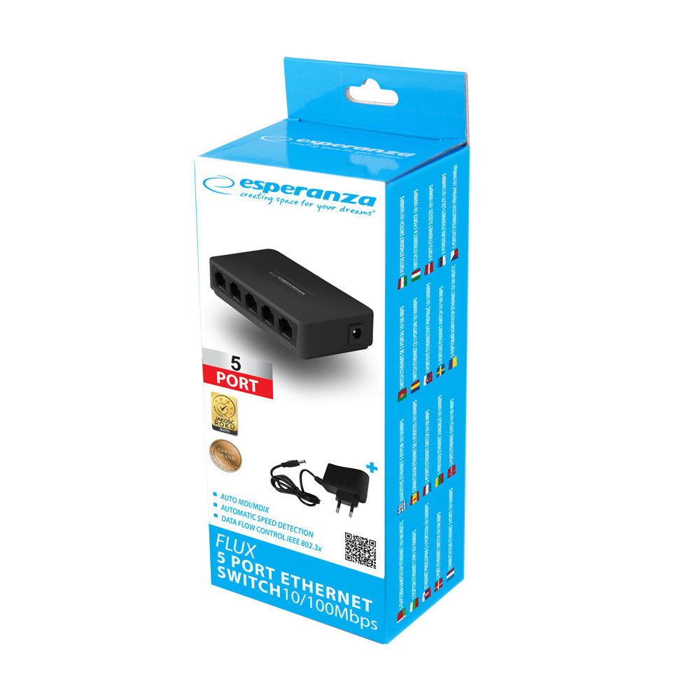 ESPERANZA SWITCH 5-PORTOWY 10/100 FLUX