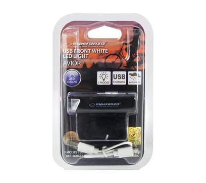 ESPERANZA LAMPKA LED ROWEROWA NA PRZÓD USB AVIOR