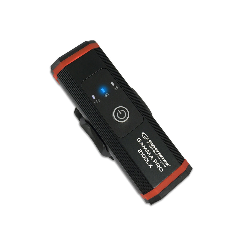 ESPERANZA PROFESJONALNA LAMPKA ROWEROWA LED NA PRZÓD 2w1 GAMMA PRO 2100 LX