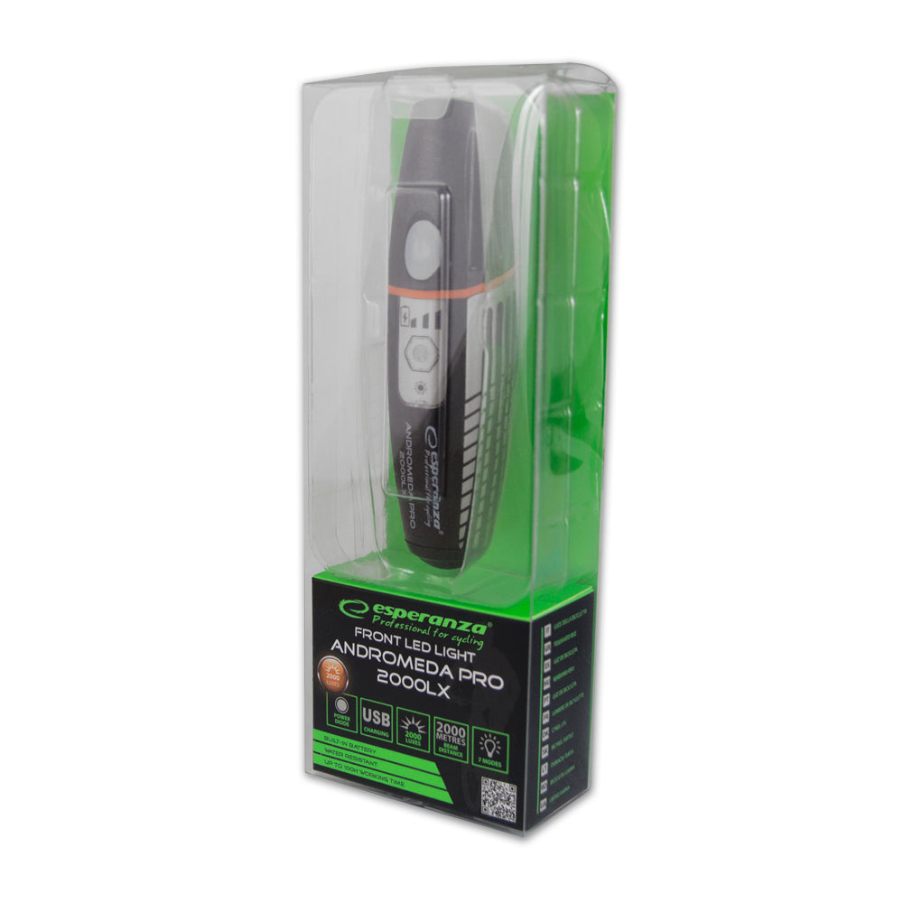 ESPERANZA PROFESJONALNA LAMPKA ROWEROWA LED NA PRZÓD ANDROMEDA PRO 2000 LX