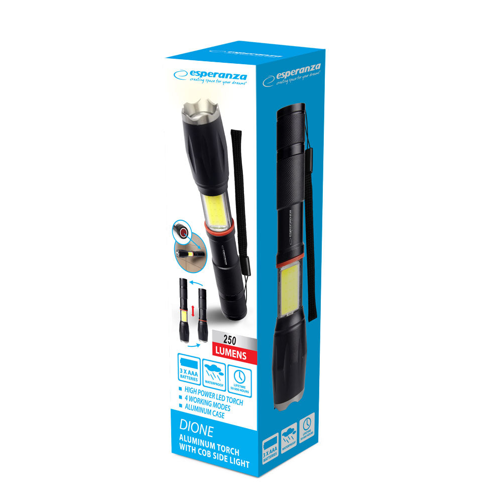 ESPERANZA LATARKA LED Z REFLEKTOREM BOCZNYM COB DIONE