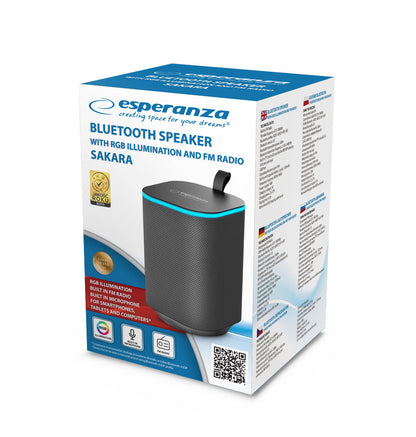 ESPERANZA GŁOŚNIK BT FM LED RGB SAKARA