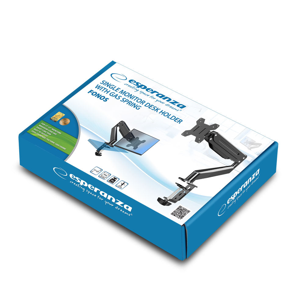 ESPERANZA UCHWYT BIURKOWY GAZOWY DO MONITORA 17”-27" FONOS