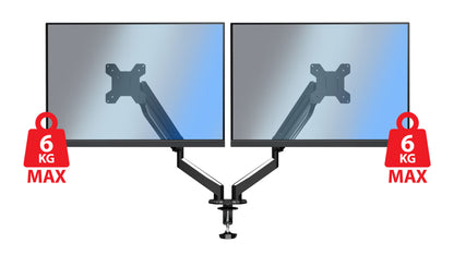 ESPERANZA UCHWYT BIURKOWY GAZOWY DO 2 MONITORÓW 17”-27" MACHE