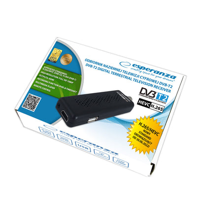 ESPERANZA TUNER/DEKODER CYFROWY DVB-T2 H.265/HEVC EV109R