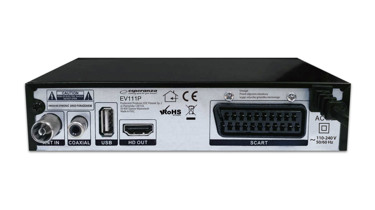 ESPERANZA TUNER/DEKODER CYFROWY DVB-T2 H.265/HEVC EV111P