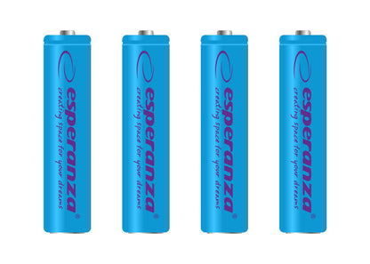 ESPERANZA AKUMULATORKI NI-MH AAA 1000MAH 4SZT. NIEBIESKIE