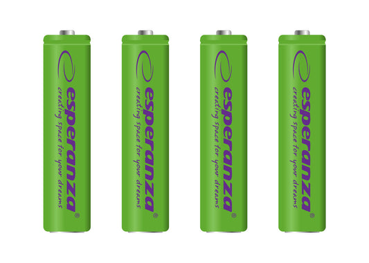 ESPERANZA AKUMULATORKI NI-MH AAA 1000MAH 4SZT. ZIELONE