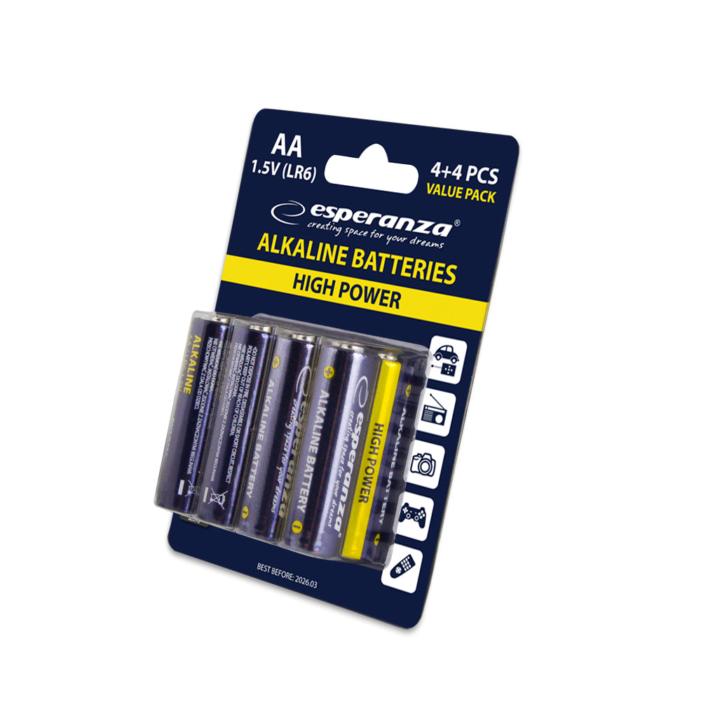 ESPERANZA BATERIE ALKALICZNE AA 8SZT BLISTER