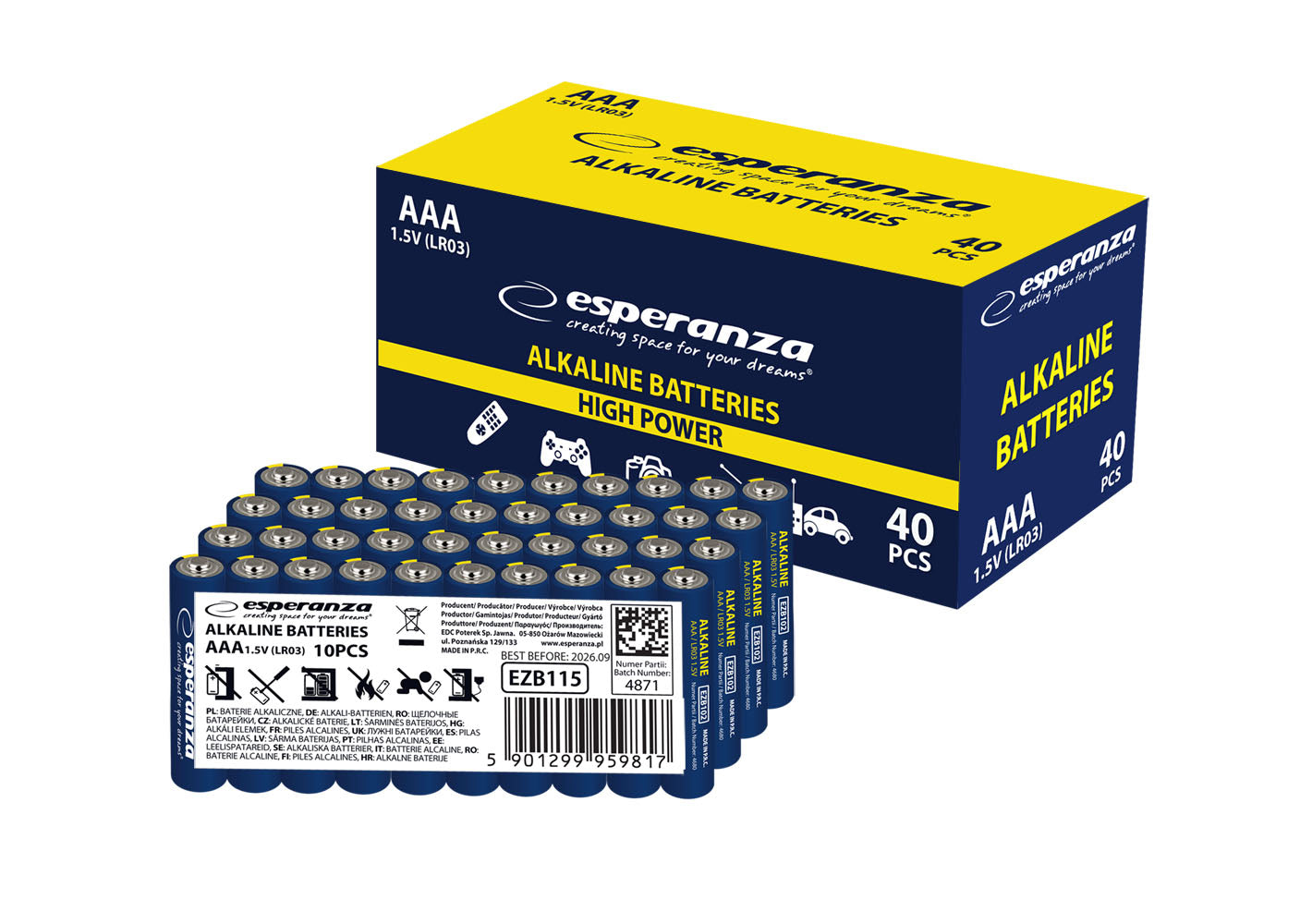 ESPERANZA BATERIE ALKALICZNE AAA 10SZT ZGRZEWKA