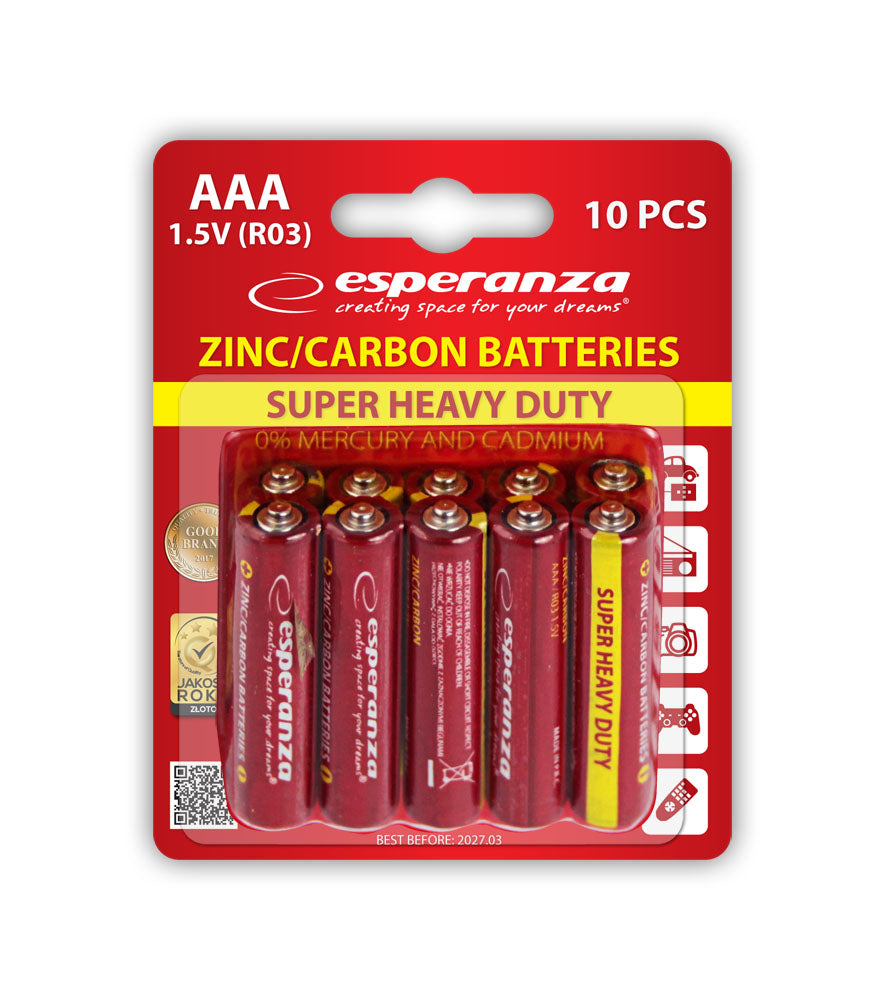 ESPERANZA BATERIE ZN-C AAA 10SZT BLISTER