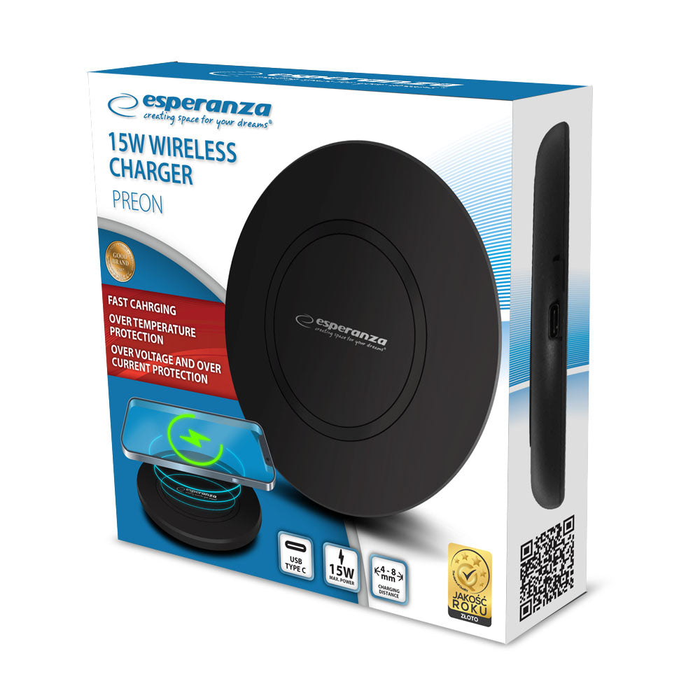 ESPERANZA ŁADOWARKA BEZPRZEWODOWA INDUKCYJNA 15W PREON