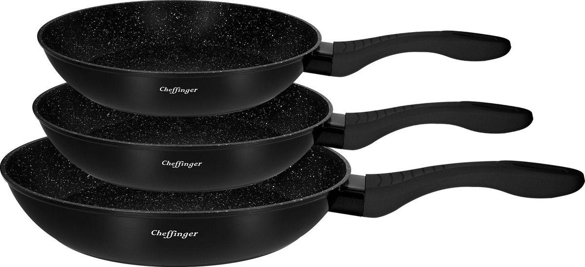 Cheffinger – zestaw patelni 3-częściowy (20/24/28 cm), indukcja