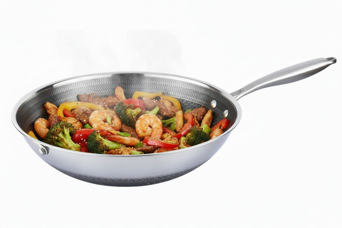 Cheffinger DIAMOND - WOK z rączką (32 cm) / Garnek Kazań Kasan stal nierdzewna