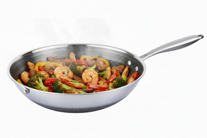 Cheffinger DIAMOND - WOK z rączką (32 cm) / Garnek Kazań Kasan stal nierdzewna