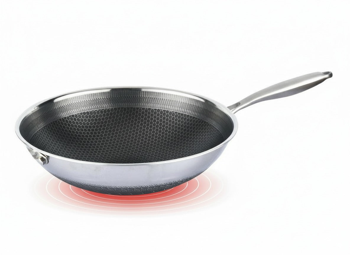 Cheffinger DIAMOND - WOK z rączką (32 cm) / Garnek Kazań Kasan stal nierdzewna