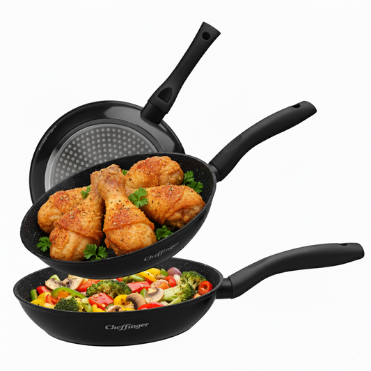 Cheffinger – zestaw patelni 3-częściowy (20/24/28 cm), indukcja