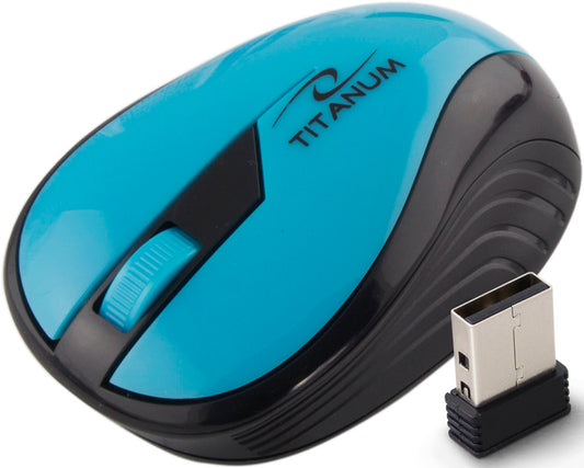 TITANUM MYSZ BEZPRZ. 2.4GHZ 3D OPT. USB RAINBOW TURKUS