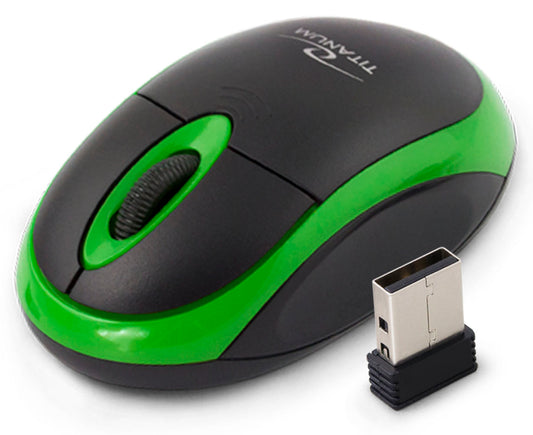 TITANUM MYSZ BEZPRZ. 2.4GHZ 3D OPT. USB VULTURE CZARNO-ZIELONA