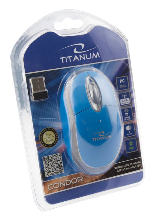 TITANUM MYSZ BEZPRZ. 2.4GHZ 3D OPT. USB CONDOR NIEBIESKA