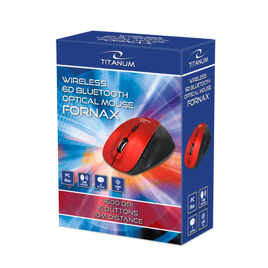 TITANUM MYSZ BEZPRZ. BLUETOOTH 6D OPT. FORNAX CZERWONA