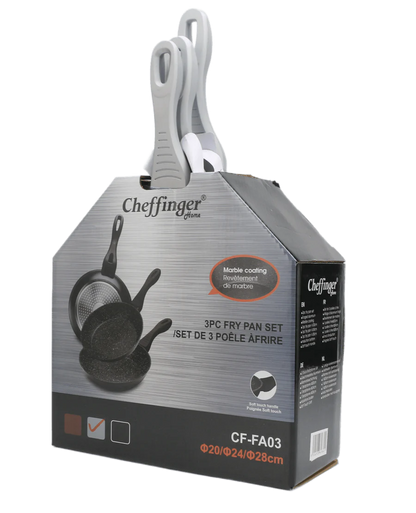 Cheffinger – zestaw patelni 3-częściowy (20/24/28 cm), indukcja