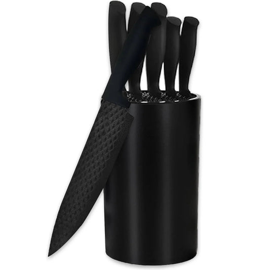 Cheffinger – 6-częściowy zestaw noży (diamentowy design, Black) ze stojakiem