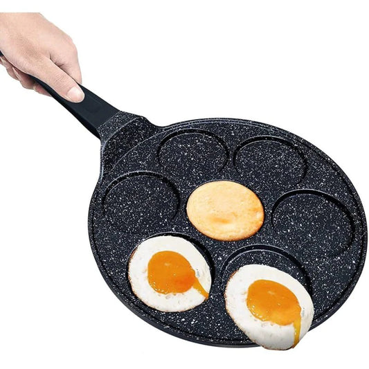 Cheffinger Patelnia do naleśników 26 cm, 7 gniazd, odlew aluminium, non-stick, indukcja, czarna, bez PFOA