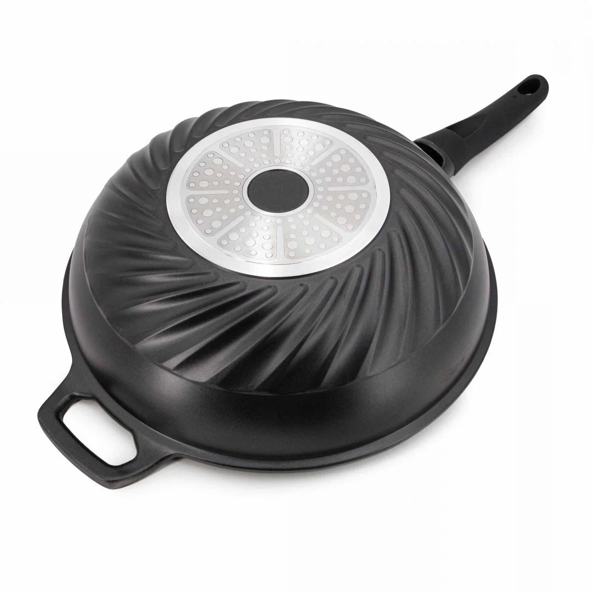 Cheffinger — Wok XL z pokrywą 32&nbsp;cm, odlew aluminium, marmurowa powłoka