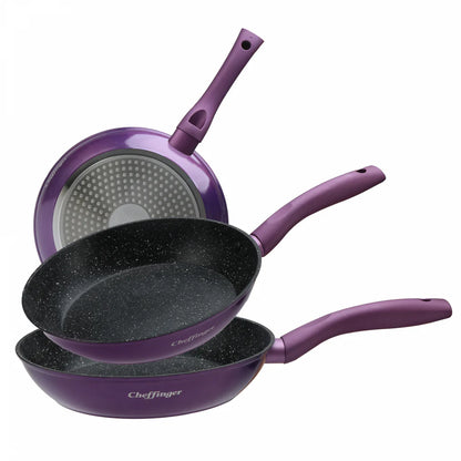 Cheffinger – zestaw patelni 3-częściowy (20/24/28 cm), indukcja