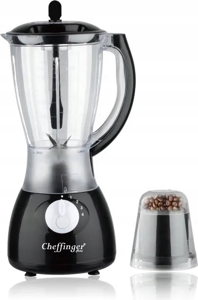 Cheffinger Blender kielichowy 1 5 l 1000 W z młynkiem ostrza stal nierdzewna wiele prędkości puls zdejmowane części stabilna podstawa
