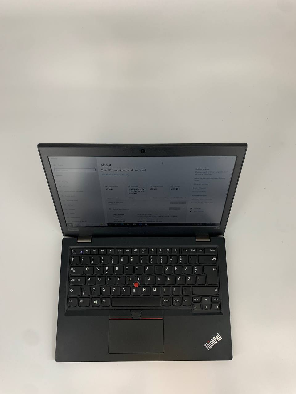 Laptop Lenovo ThinkPad L380 / 13,3" FHD / i5-7200U / 16GB / 256GB SSD / Windows 10